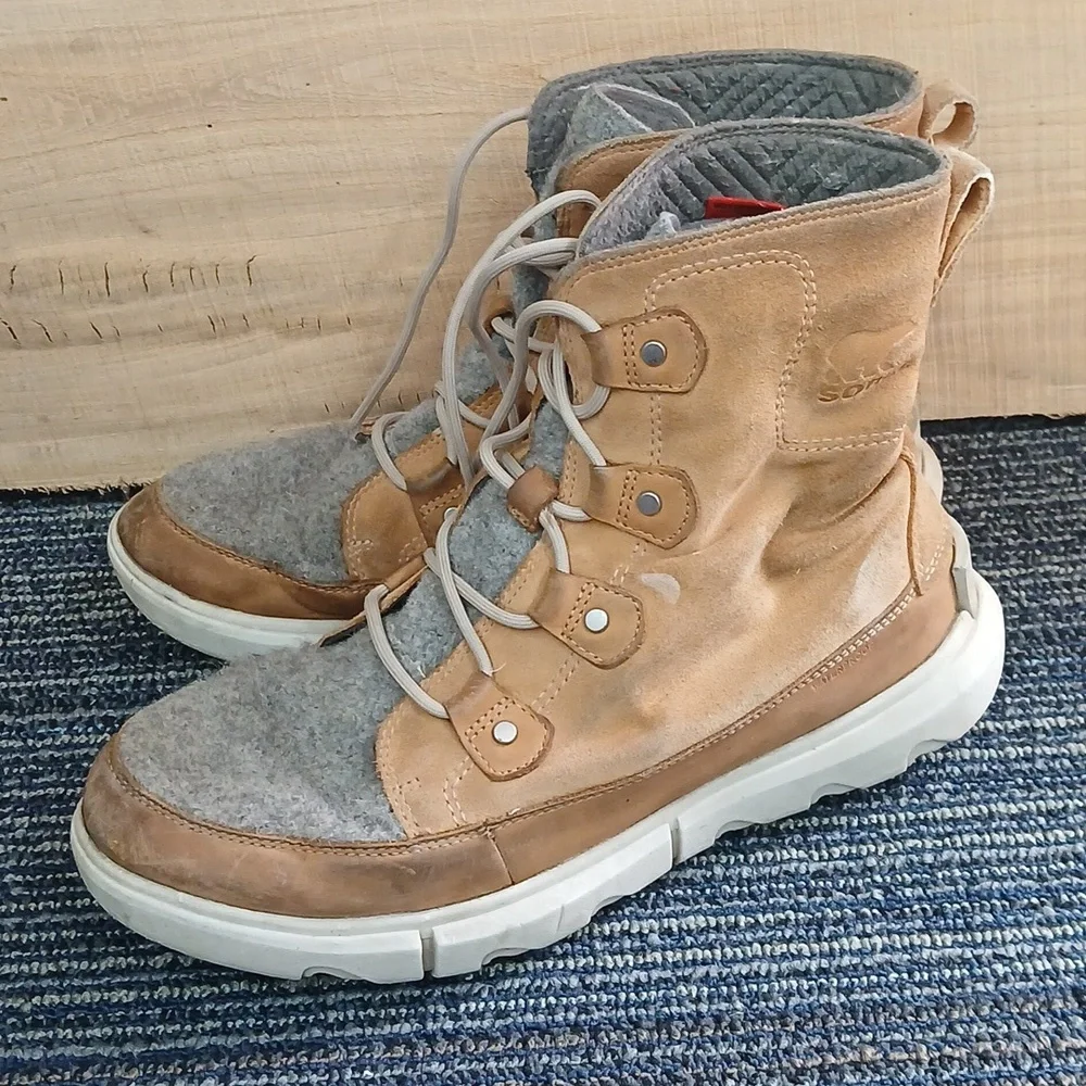 Sorel Explorer II Joan Felt Boots Tawny Buff Moonstone Women’s 11 - Picture 3 of 8